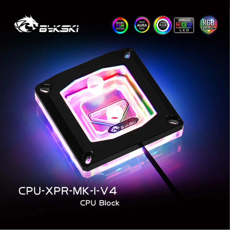 Bykski CPU XPR MK I V4 водный блок для INTEL LGA1150 1151 1155 1156 2011 2066 1366 черный RGB поддержка водяного