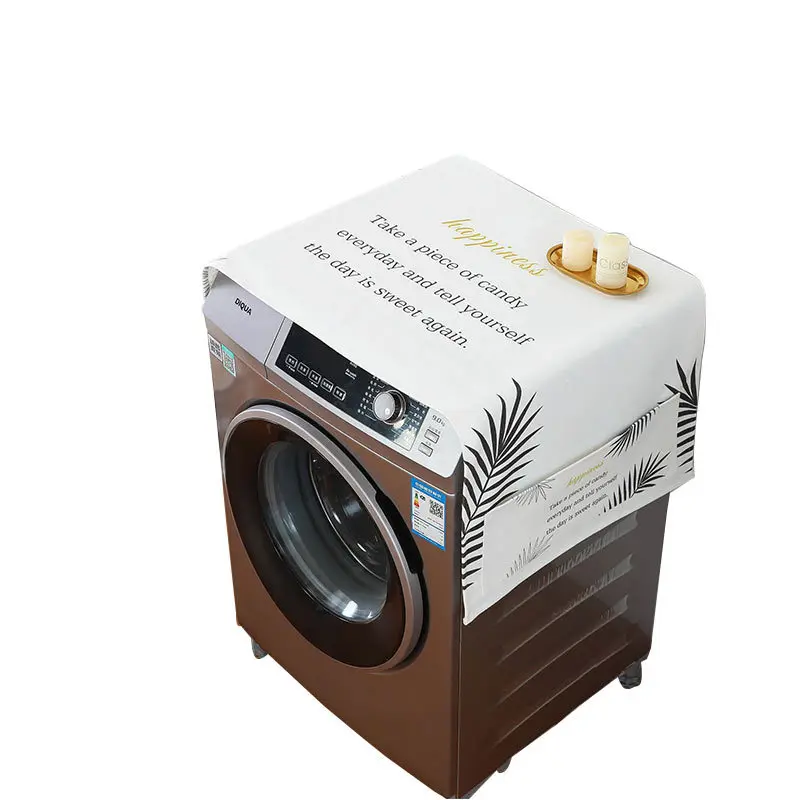 

Thickened cotton and linen washing machine cover, single door refrigerator cover cloth, waterproof, oil-proof and no-wash dust-p