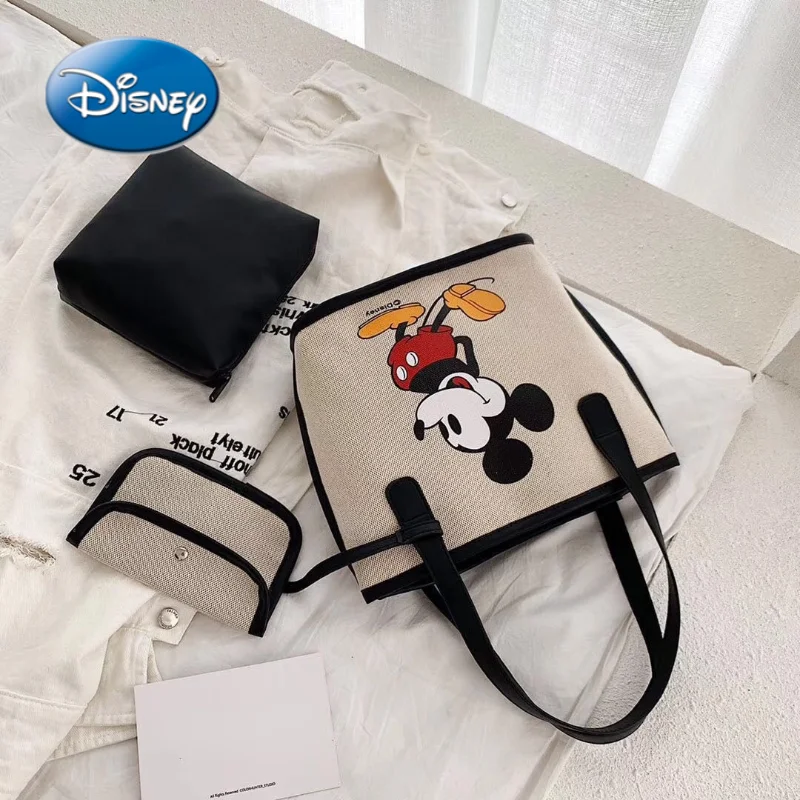

Disney Mickey cartoon print woman shoulder bag high quality handbag tote bag shopping bag 2021 handbag luxury designer handbag