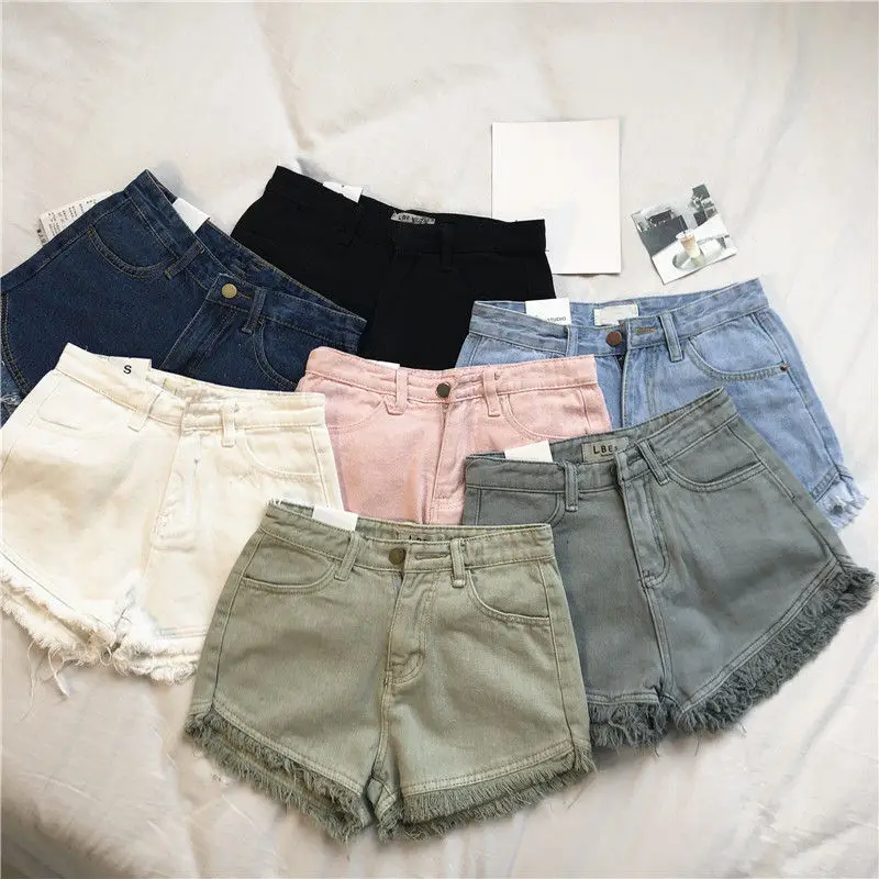 

New Vintage Denim High Waist Shorts Women Streetwear Casual White Black Short Femme Jeans Summer Shorts Ladies Sexy Shorts C6099