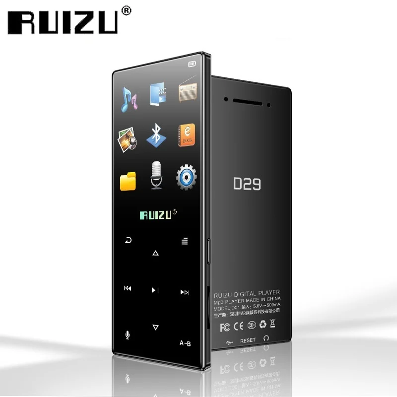 Новый металлический Bluetooth MP3 плеер RUIZU D29 1 8 дюймовый HiFi музыкальный без потерь со