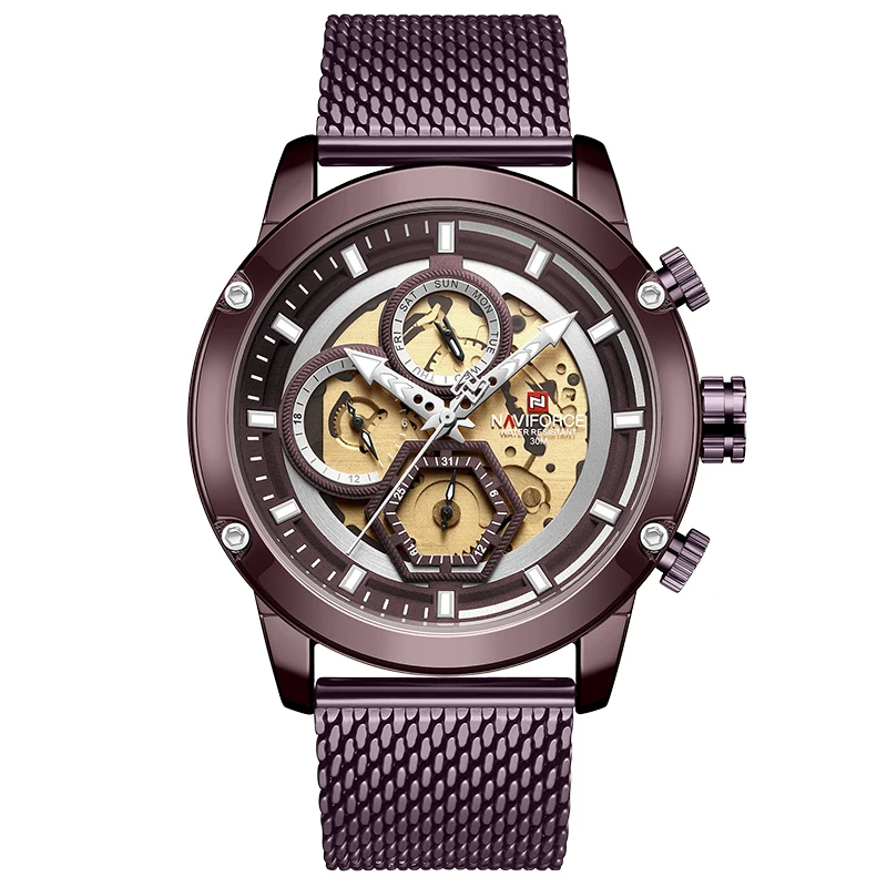 

Top NAVIFORCE Watch Men Luxury Brand Fashion Casual Quartz Men Watches Full Steel Waterproof Men Wrist Watches Relogio Masculino