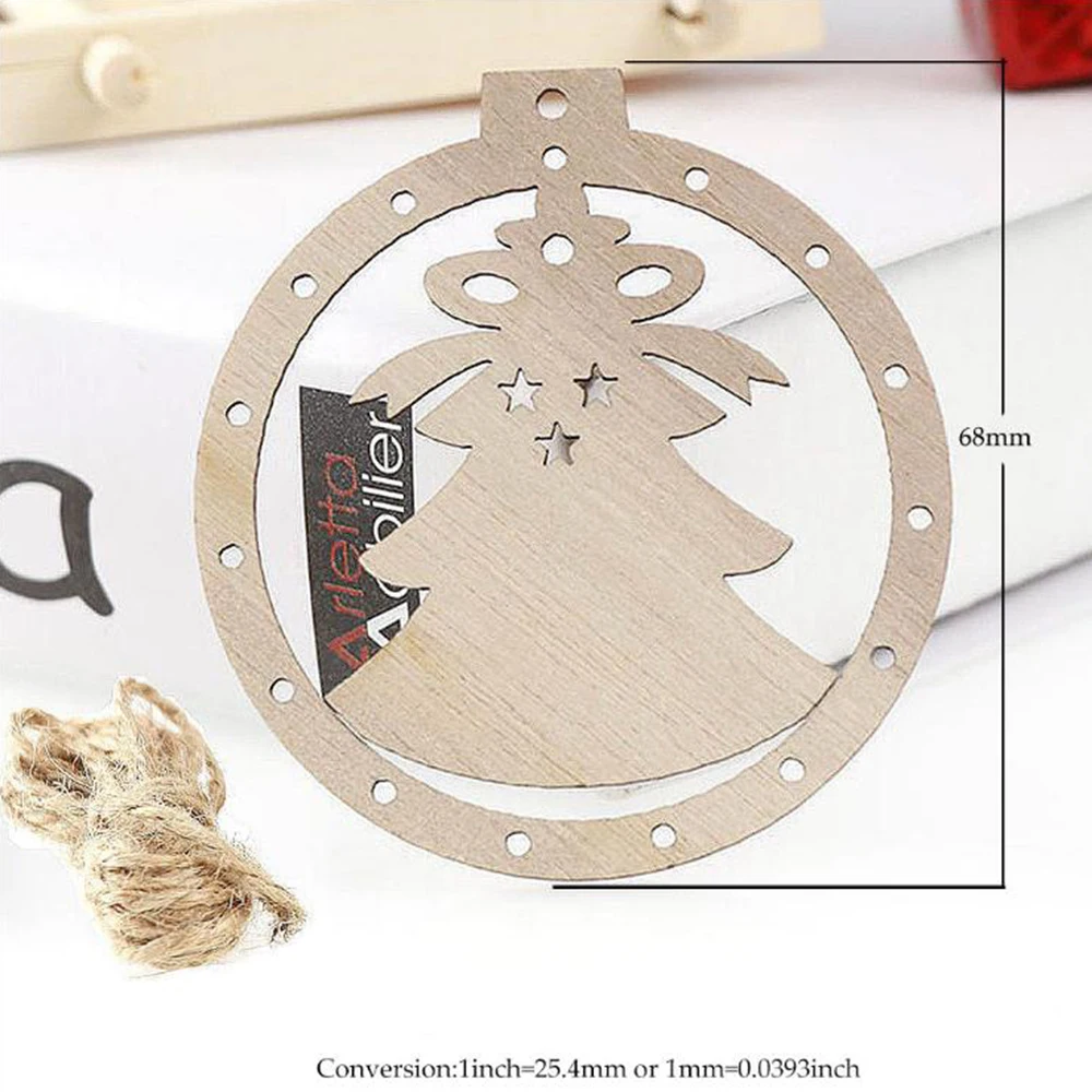 10 шт. декоративные деревянные украшения для новогодней ёлки | Дом и сад