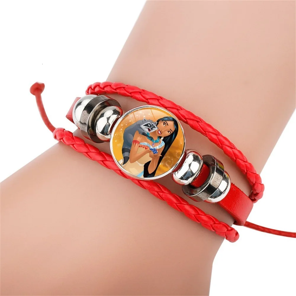 Новые Мультяшные браслеты Pocahontas Poka A. Hontas Pocahontas, кожаные браслеты принцессы, регулируемые браслеты для детей, подарки для девочек, Прямая поставка