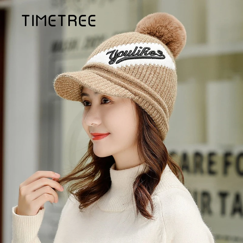 Зимний теплый шарф из двух частей плюшевая утепленная женская шапка облегающие