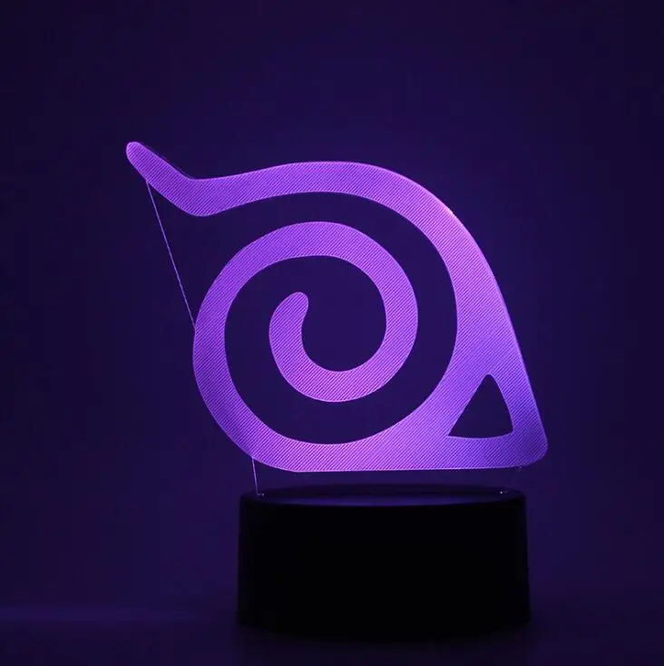 Аниме Наруто 3D ночной Светильник Шаринган логотип Akatsuki светодиодный Фигура