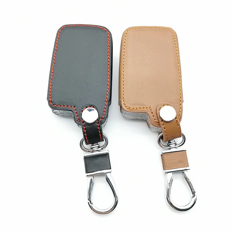 

New Leather Car Key Case Cover Holder For Toyota Camry Avalon rav4 Highlander Land Cruiser 3 Buttons intelligent Protect Shell