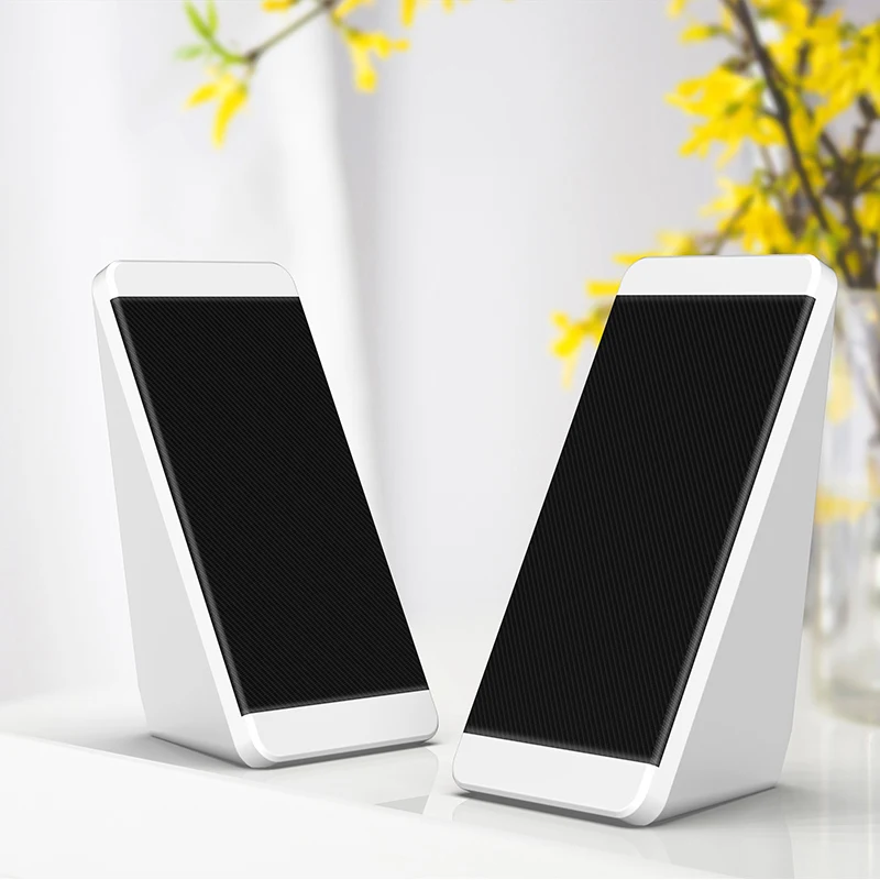 White USB проводные компьютерные колонки 2 шт. PC Угол наклона рога для ноутбука Настольный телефон аудио динамик мультимедиа громкий динамик EX51 - Color: White