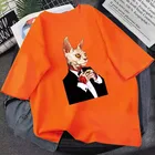 Летняя крутая свободная футболка унисекс Bingus в стиле Харадзюку, повседневный костюм, хлопковый топ с принтом кошки, Повседневная модная уличная одежда с коротким рукавом