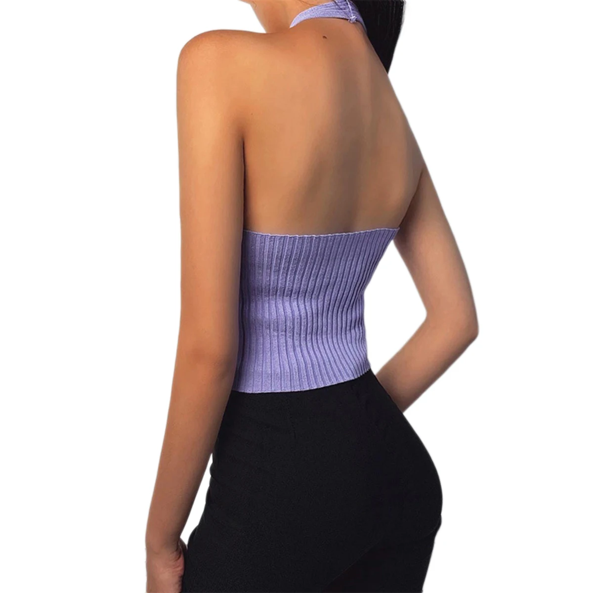 Женские Летние Новые Сексуальные облегающие топы с лямкой на шее Модные