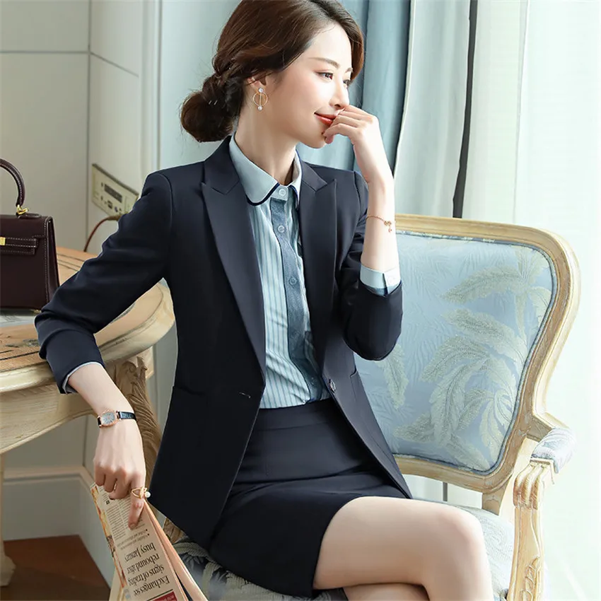 

Костюм с мини-юбкой с длинным рукавом, офисный женский костюм, облегающий жакет, деловой костюм для женщин, юбка, комбинезон для детского сад...