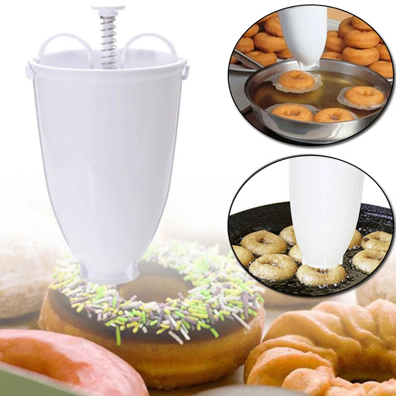Plastic Donut Maker Easy Fast Portable Mould Manual Waffle Dispenser Doughnut Machine Cake Biscuit Cookies Diy Baking Tool | Дом и сад