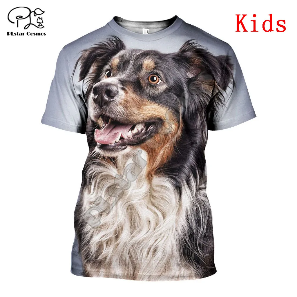 Новинка 2021 модная футболка PLstar Cosmos с 3D принтом милой собаки детские топы коротким