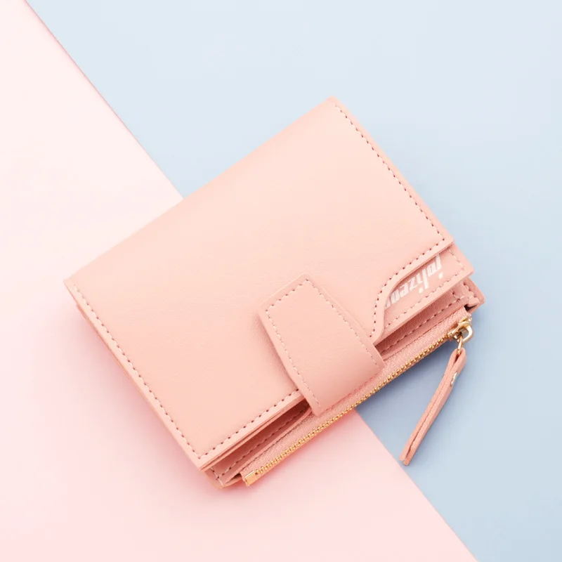 

Women Tri-Fold Wallet Zip Coin Pocke Multi-Card Position Credit Card Holder Small Fashion Pu Leather Purse With Zipper Money Cli