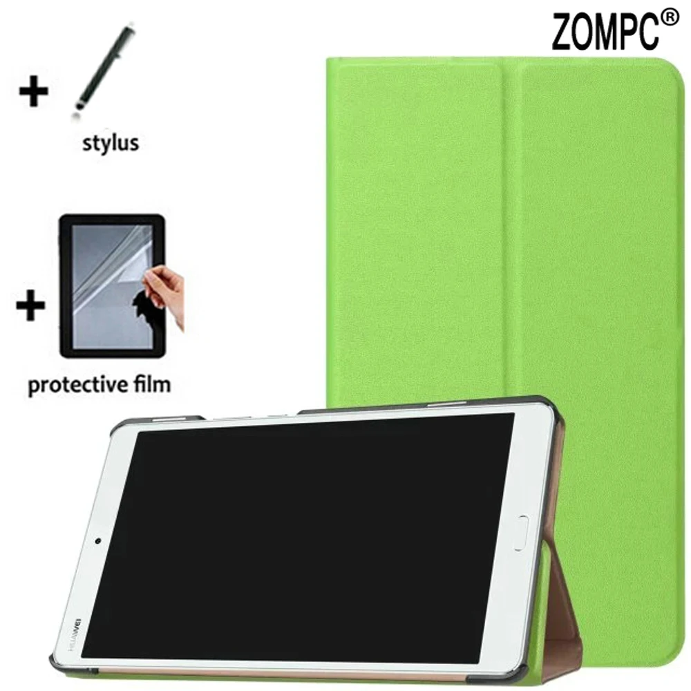 

3in1 Luxury Folio Stand Leather Case Smart Cover +Film +Stylus for Huawei M3 8.4 BTV-W09 BTV-DL09 docomo dtab Compact d-01J 8.4“