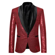 LUCLESAM hombres brillante lentejuelas brillo ostentoso vestido de chaqueta de hombre Disco disfraz de escenario actuación chaqueta de traje de blaser masculino (4)