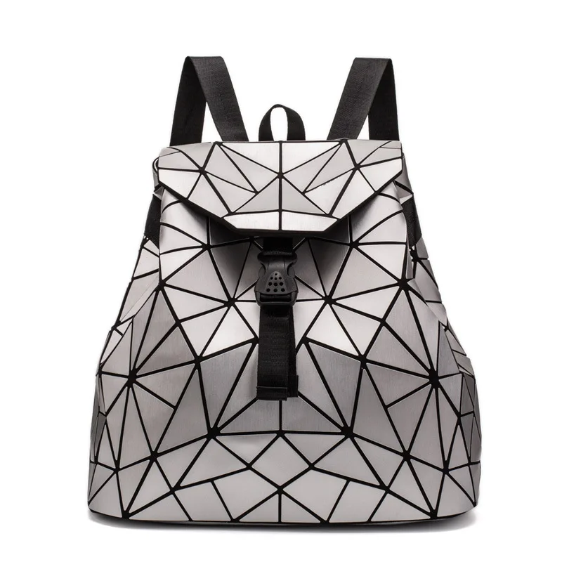 

2021 new geometric backpack bag backpack shoulders folding students joining together fashion wholesale diamond lattice