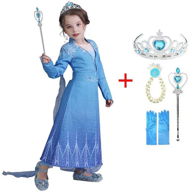 Новинка 2021 платья Анны и Эльзы платье принцессы для девочек костюм косплея Elza