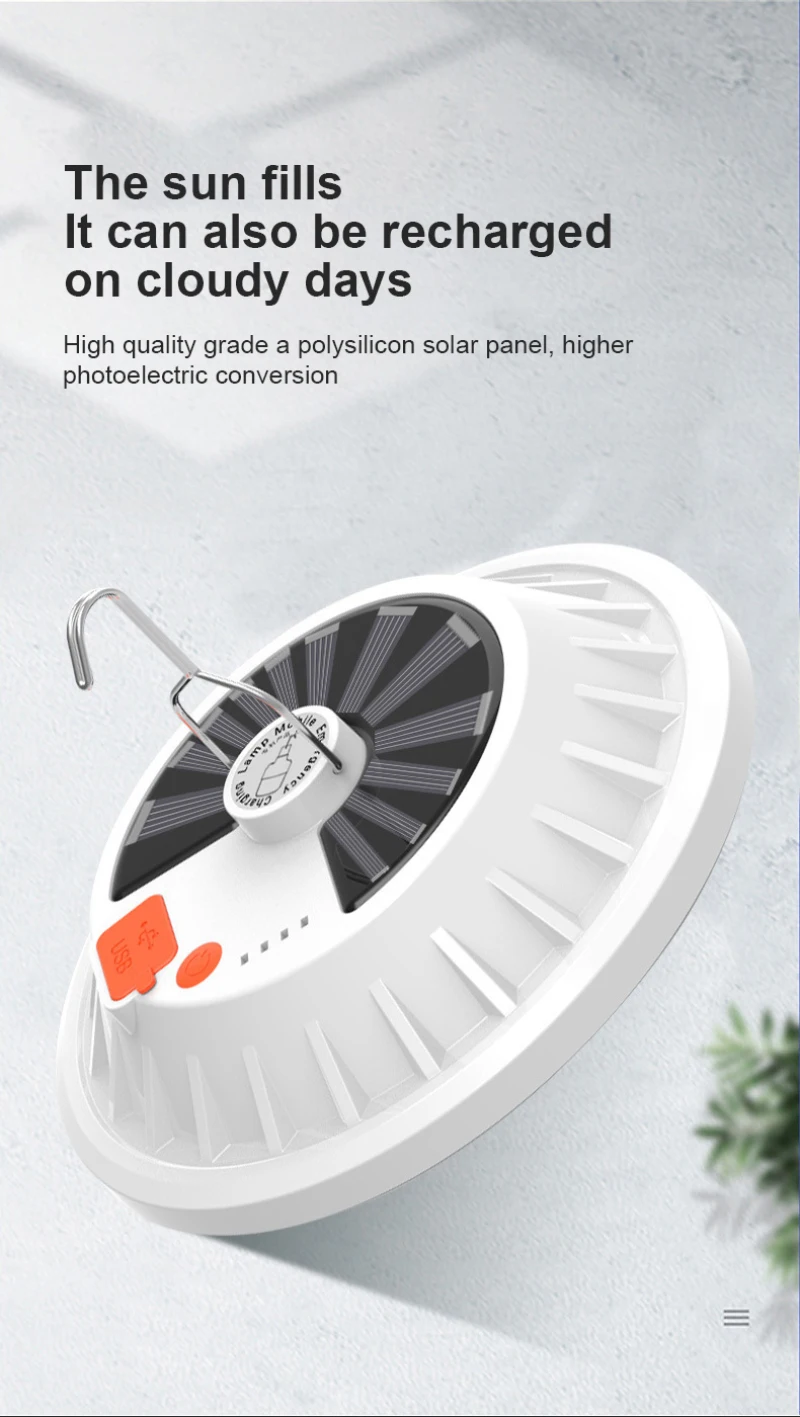 

New Solar Tent Light Remote Control USB Rechargeable Camping Light LED Emergency Light Outdoor Garden Camping Light Equipment