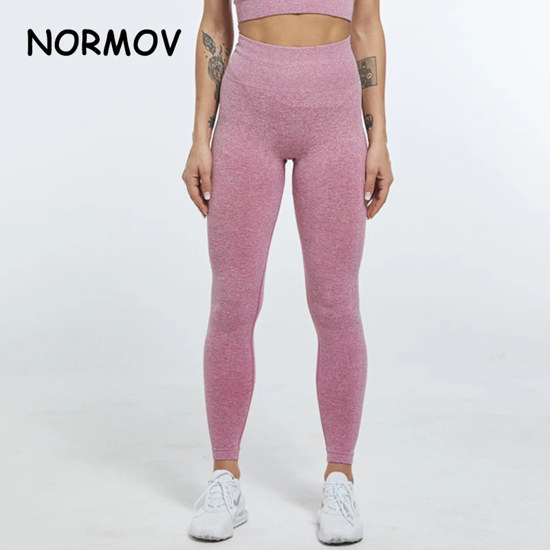 

NORMOV Sexy Seamless Leggings Women Slim High Waist Squat Proof Fitness Bubble Butt Legging Push Up Gym Sport Workout Leggins