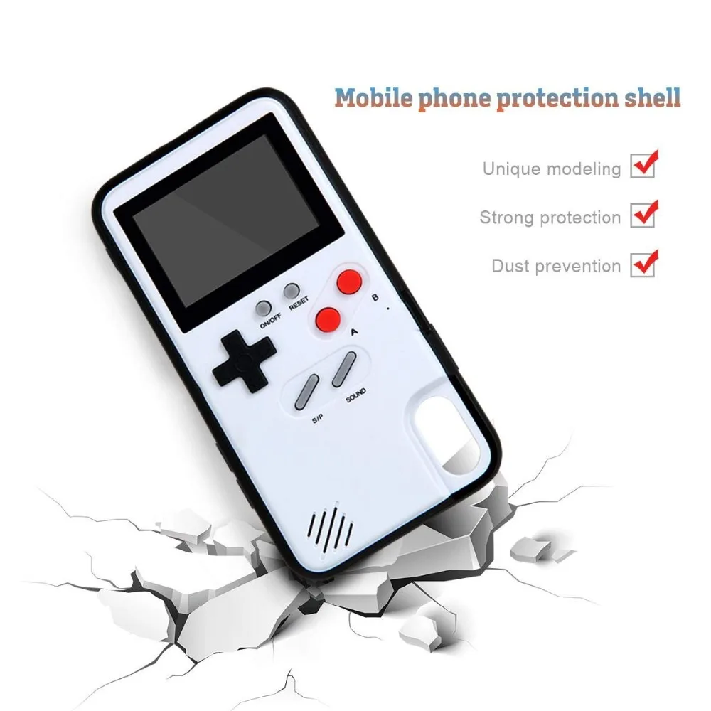 Full Color Display 3D Gameboy Phone Case for iPhone 7 8 6 6s Plus X Classic Retro Tetris Game Cover XS XR 11 Pro Max |