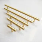 Современная Золотая кухонная дверь, Т-образная прямая ручка, ручки для шкафа, диаметр 10 мм, ручки из нержавеющей стали, Мебельная ручка