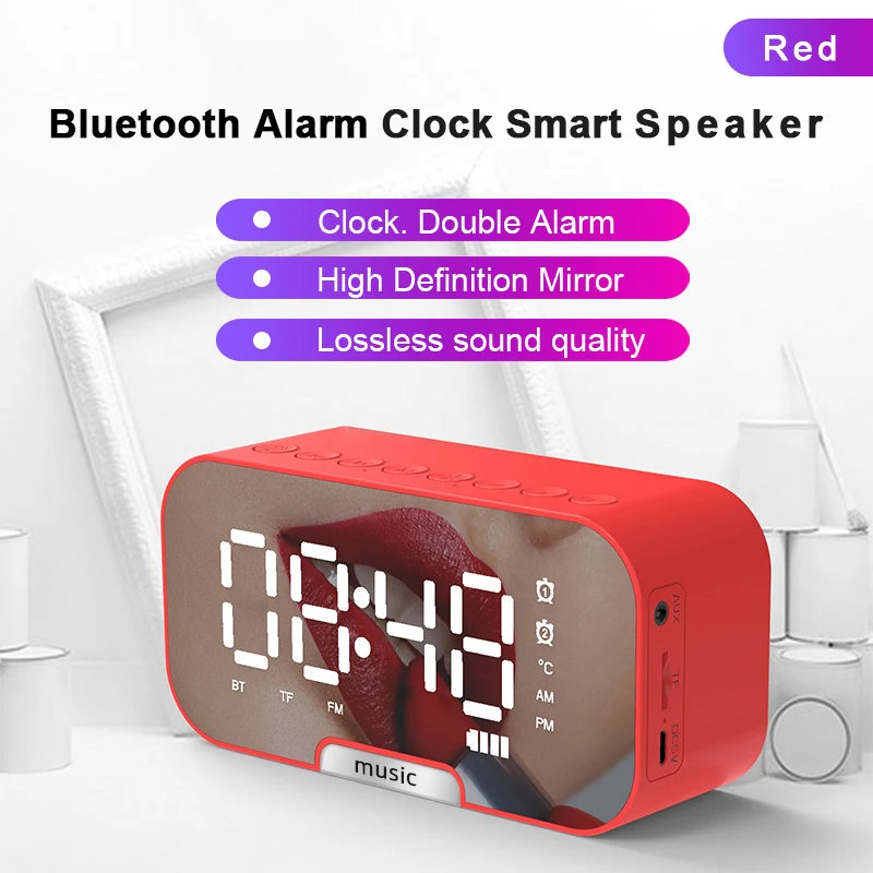 

New Q5 Wireless Bluetooth Speaker Small Home Outdoor Portable Mini Alarm Clock