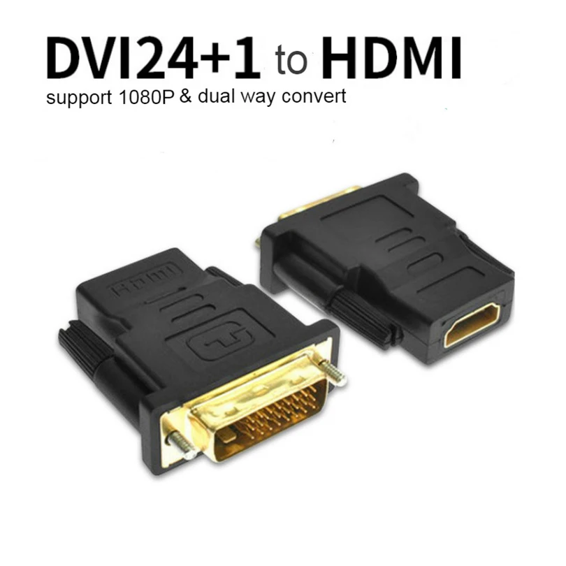 Новый переходник DVI 24 + 1 Male to HDMI Female позолоченный в конвертер 1080P для ПК PS3 проектор