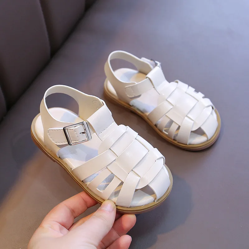 Сандалии для девочек летние уличные мягкие резиновые сандалии с перекрестными