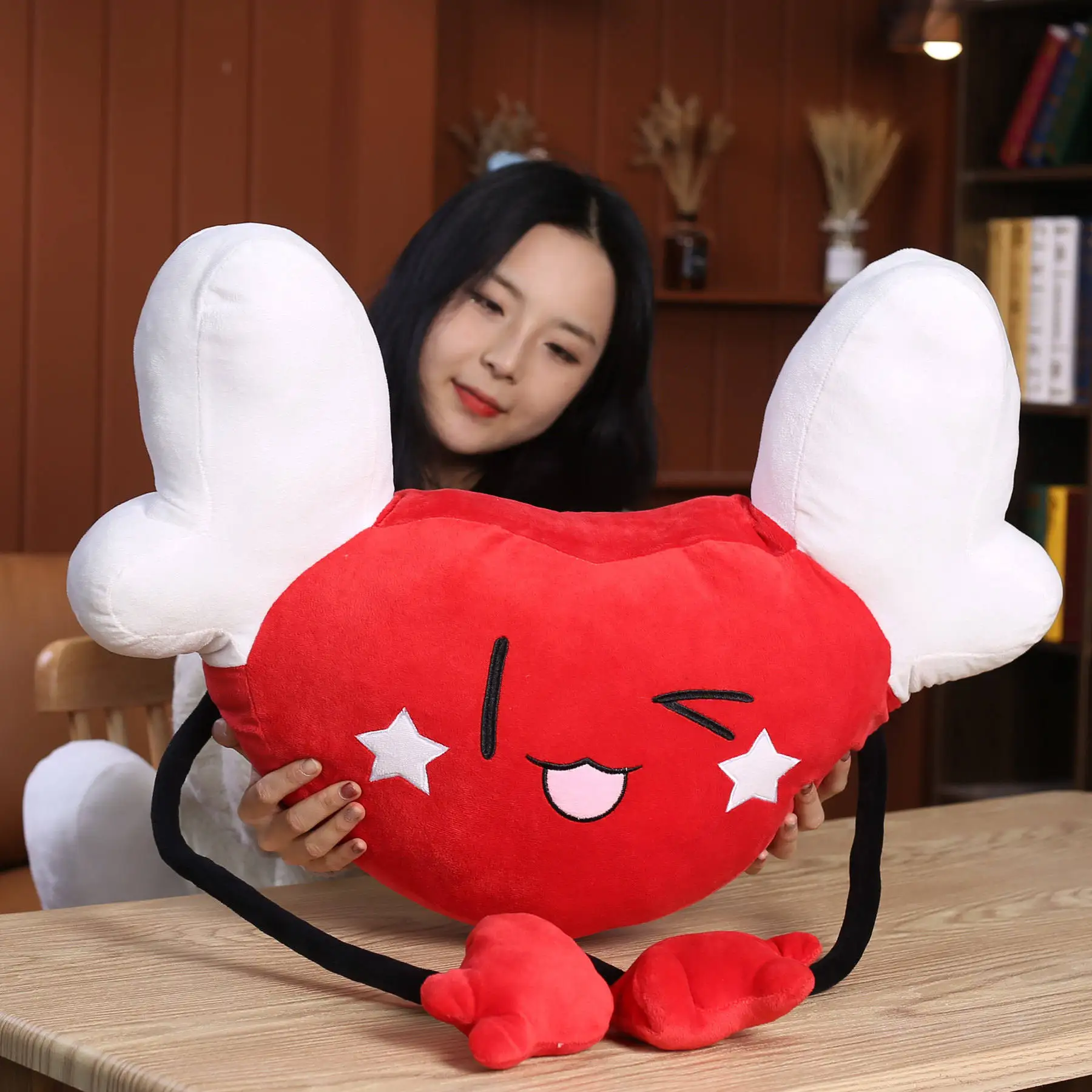 

1pc 55*35cm cute long hand love plush pillow doll comfortable and soft furniture decoration sofa pillow girlfriend birthday gift