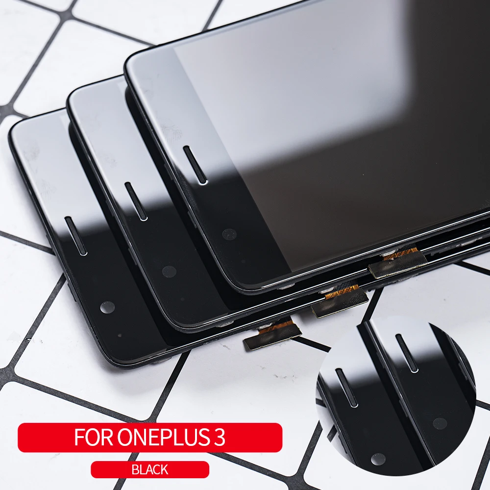 AMOLED 5," ЖК-дисплей для Oneplus 3 ЖК-дисплей сенсорный экран Рамка дигитайзер для Oneplus 3T дисплей A3000 A3003 для One Plus 3 дисплей