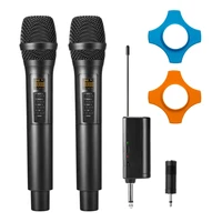 wireless uhf handheld microphone system with echo treble bass receiver 30 adjustable channels for karaoke singing meeting dj