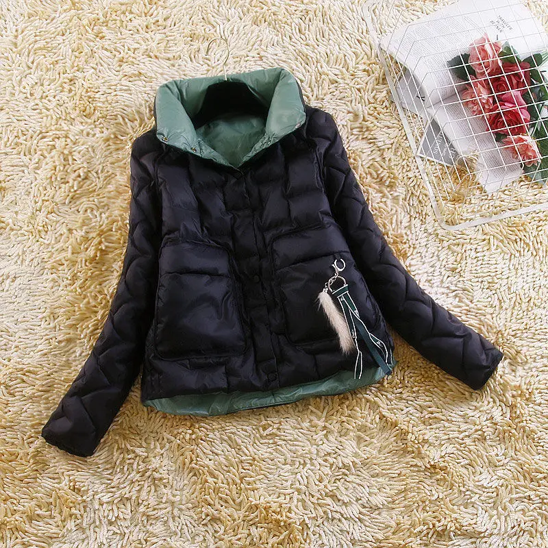

2021 New Winter Jacket Parkas Coat Women Jacket Oversized Stand Collar Female Jacket Cotton Padded Parka Outerwear
