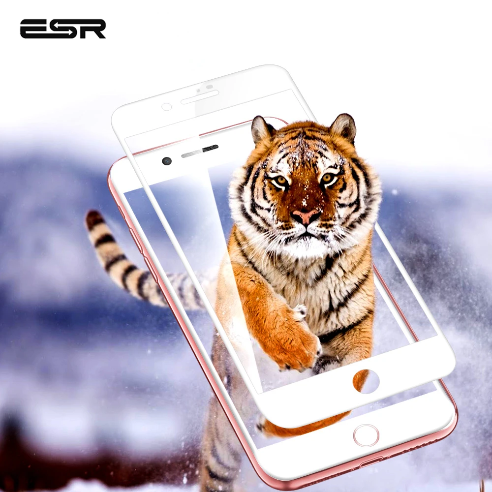 ESR Защита экрана для iPhone 7 8 Plus, белый, черный, полное покрытие, Противоударная прозрачная пленка из закаленного стекла для iPhone8 8 Plus 7Plus