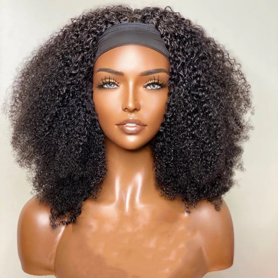 

Middle Part 180% Density Preplucked Natual Black Short Cut Bob Lace Front Synthetic Wig for Women With Baby Hair Kinky Curly