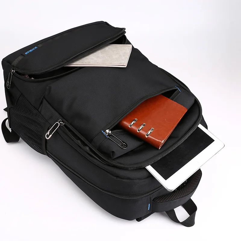 Мужской нейлоновый рюкзак для отдыха в студенческом стиле черный ноутбука 15 6