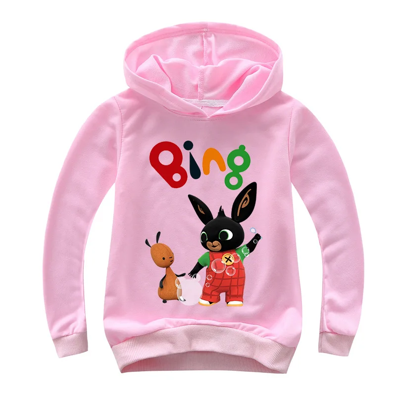 

2-16Y 2021 Fall Clothes Boys Hoodies Kids Fan Bing GB British Rabbit Hoodie Girls Hooded Sweatshirt Boys Long Sleeves Outwear