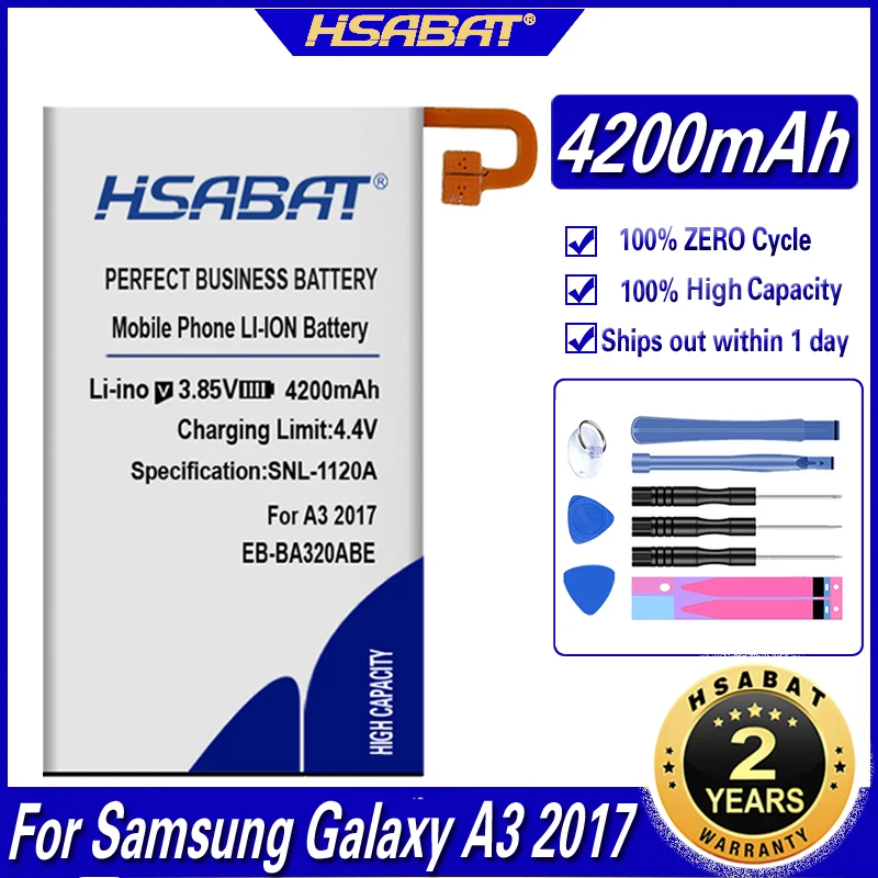 Аккумулятор HSABAT для Samsung Galaxy A3 2017 A320F 4200 мАч аккумулятор EB BA320ABE A320 A320FL