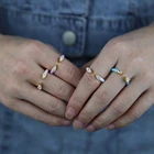 Женские эмалевые кольца Pasel, разноцветные кольца на пальцы с фианитами, регулируемые