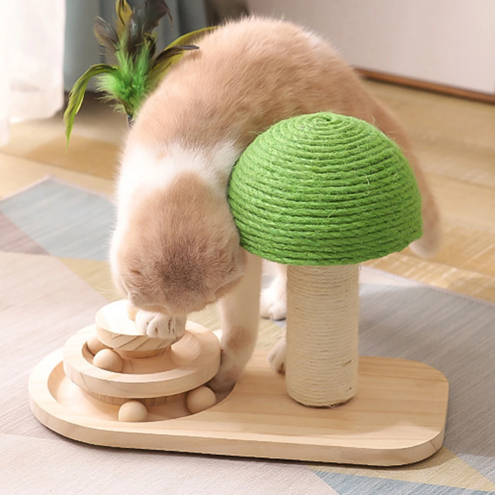 

Cat Scratch Ball Cats Scratching Post Catnip Balls Grasping Dangling Feather