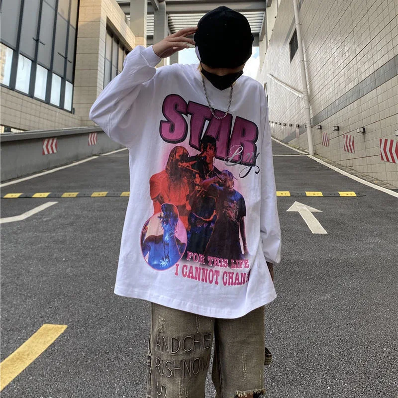 Новинка 2021 рубашка в стиле панк Weeknd с длинными рукавами мужская и женская