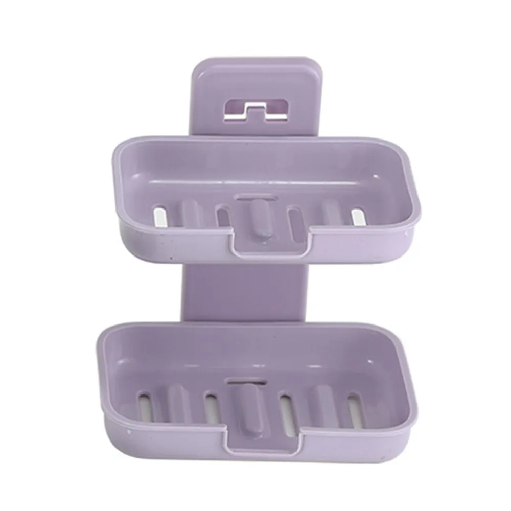 Настенная самоклеящаяся подставка для мыла губки двухуровневый ящик хранения