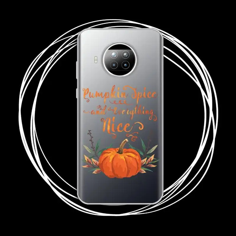 

Autumn Cartoon Pumpkin Maple Girl Phone Case Transparent for xiaomi redmi note 8 9 9s 11 10t lite pro