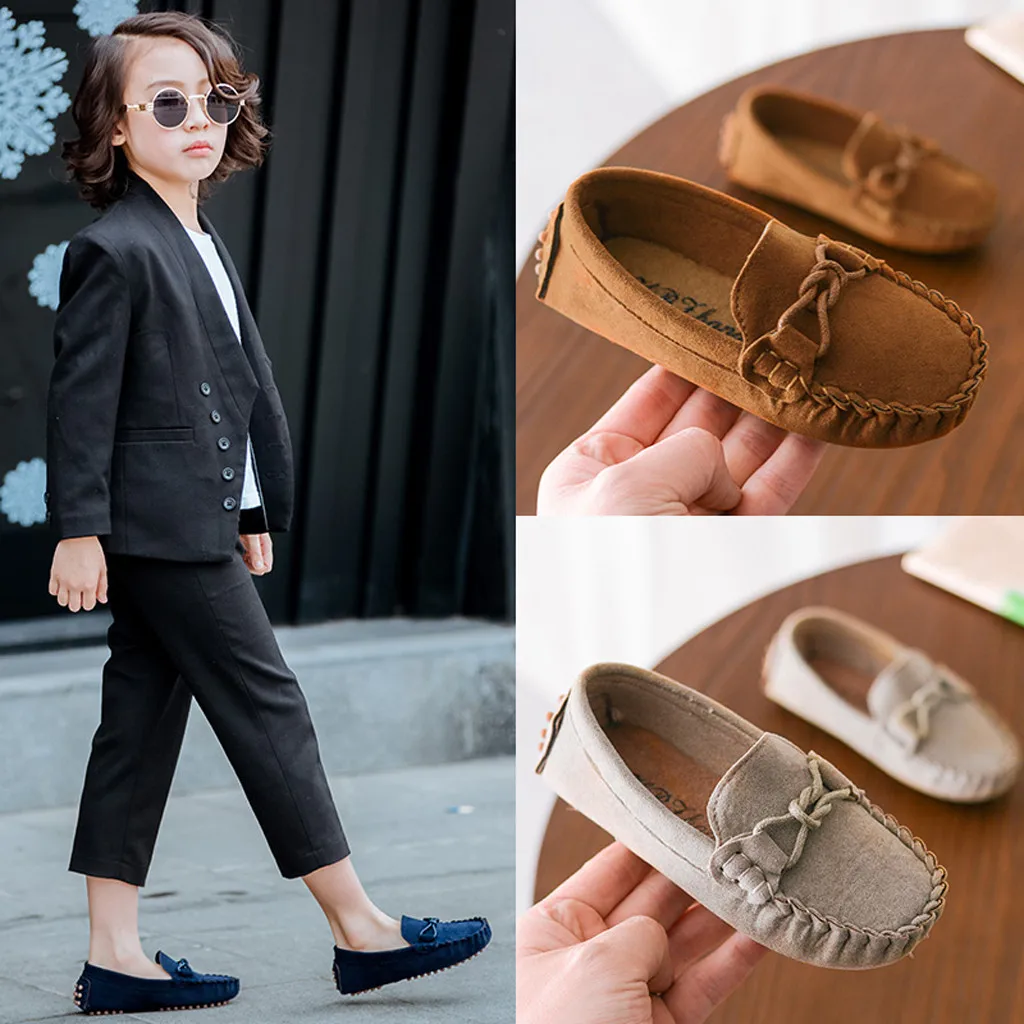 

Children Boys Girls Loafers Solid Color Soft Bottom Breathable Casual Shoes