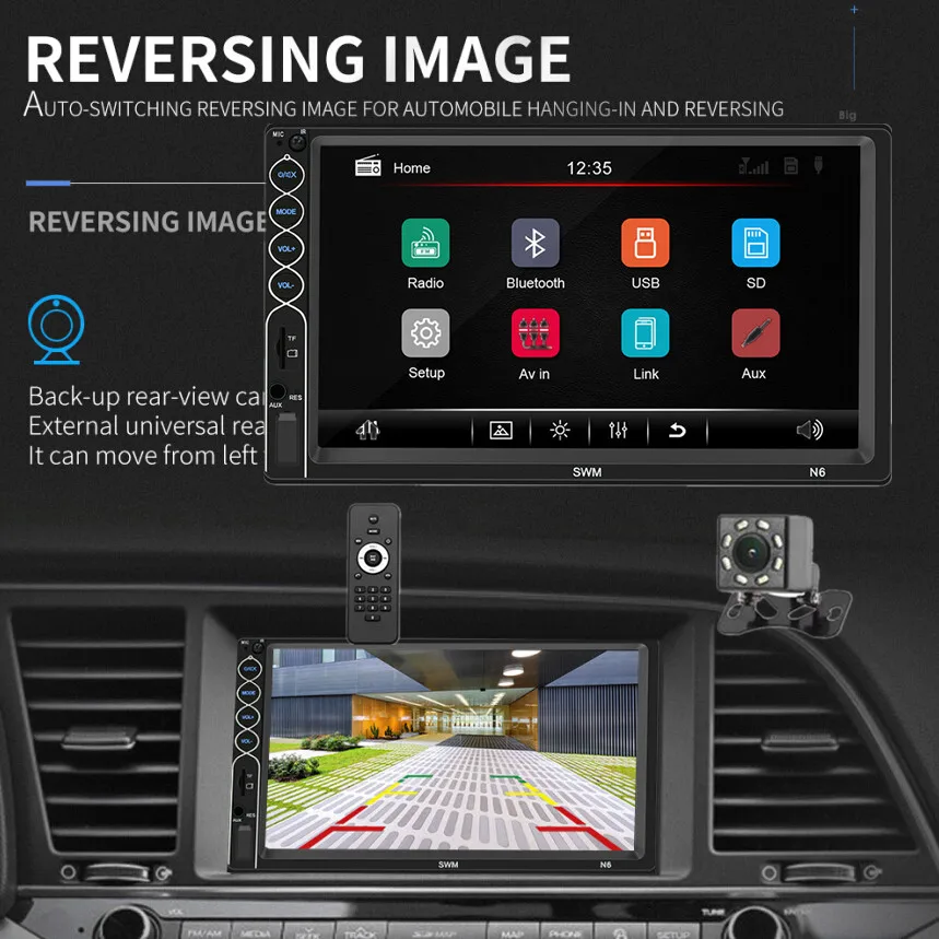 Автомагнитола 2 din на Android Iphone mirror link 7 &quotМультимедийный MP5 плеер 2DIN автомагнитола