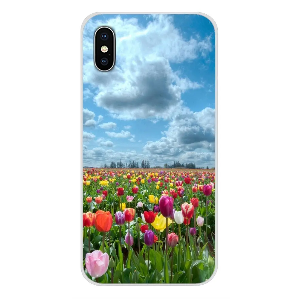 Для Apple iPhone X XR XS 11Pro MAX 4S 5S 5C SE 6S 7 8 Plus ipod touch 5 6 TPU чехол красный синий весенние цветные