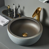 4115cm washbasin round art basin ceramic washbasin above counter ceramic gray toilets ez shampoo basin