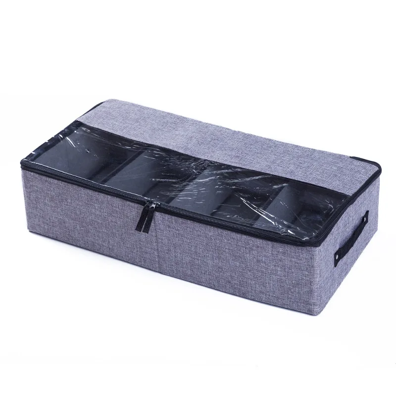Washable Cloth Transparent Shoe Box Detachable Cotton and Linen Clothes Storage Multifunction Under The Bed Organizer | Дом и сад