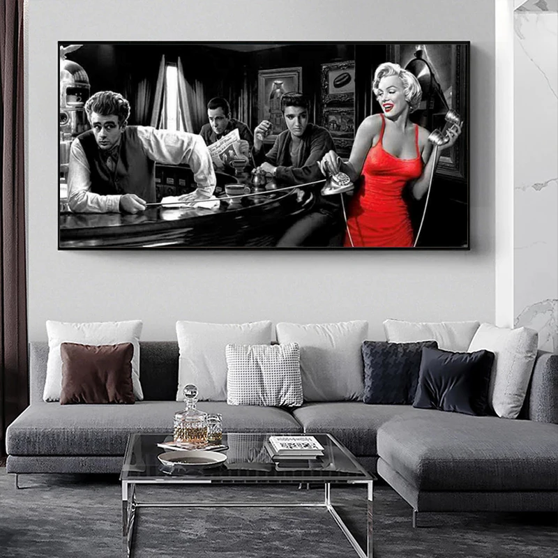 

James Dean Marilyn Monroe Elvis Presley Canvas Paintings Posters and Prints Wall Art Pictures for Living Room Decor