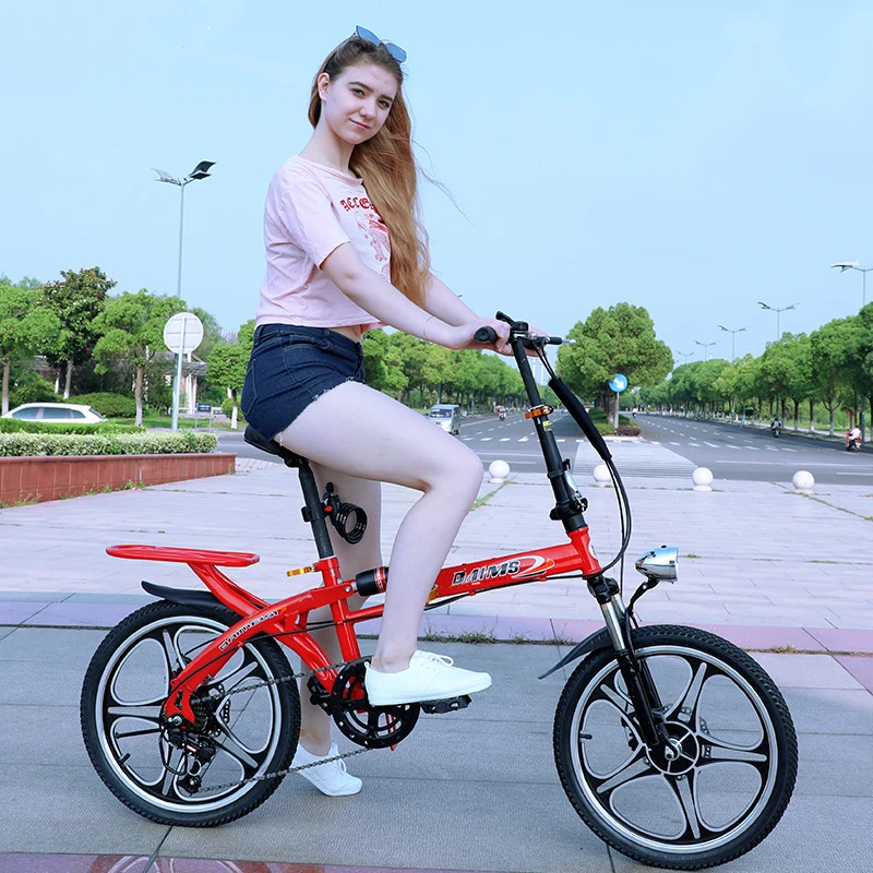 Kaufen Tragbare Schnell Klapp Fahrrad 16 Zoll Rad Felgen Schnell Falten Rennrad Prinzessin Bikes Erwachsenen Radfahren Mini BMX Geburtstag Geschenk